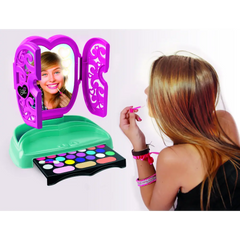 منظم مستحضرات التجميل للأطفال من كليمنتوني كريزي شيك مع مرآة وإضاءة