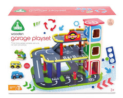 Early Learning Centre Wooden Garage and Vehicles Playset for Toddlers