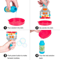 Power Joy Bubble Mini Robot Battery Operated 2Oz