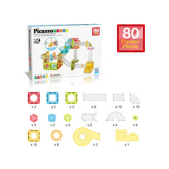Picasso Magnetic Marble Run with Launcher 80-pieces