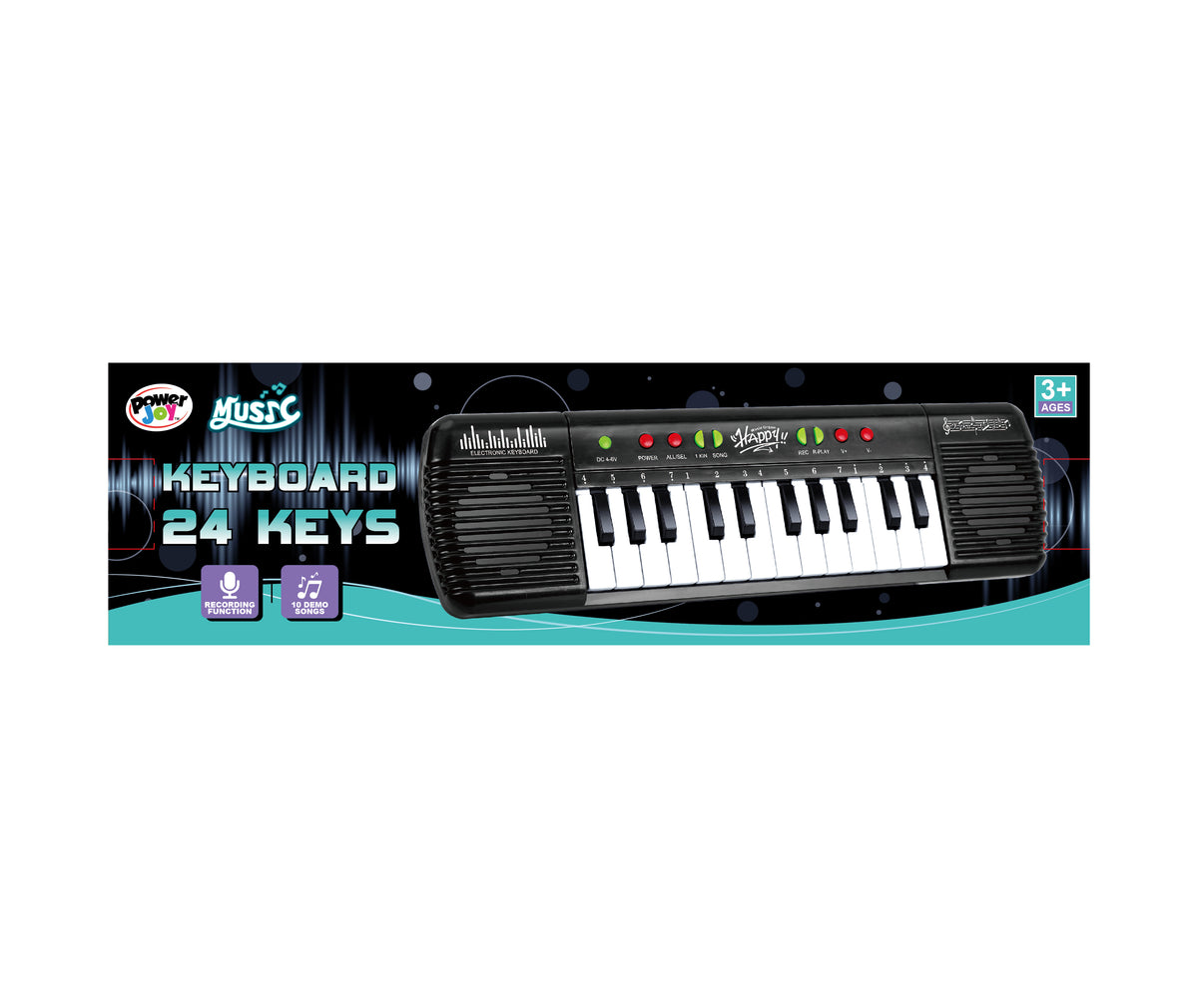 Power Joy Music Keyboard 24Keys With Mic Battery Operated
