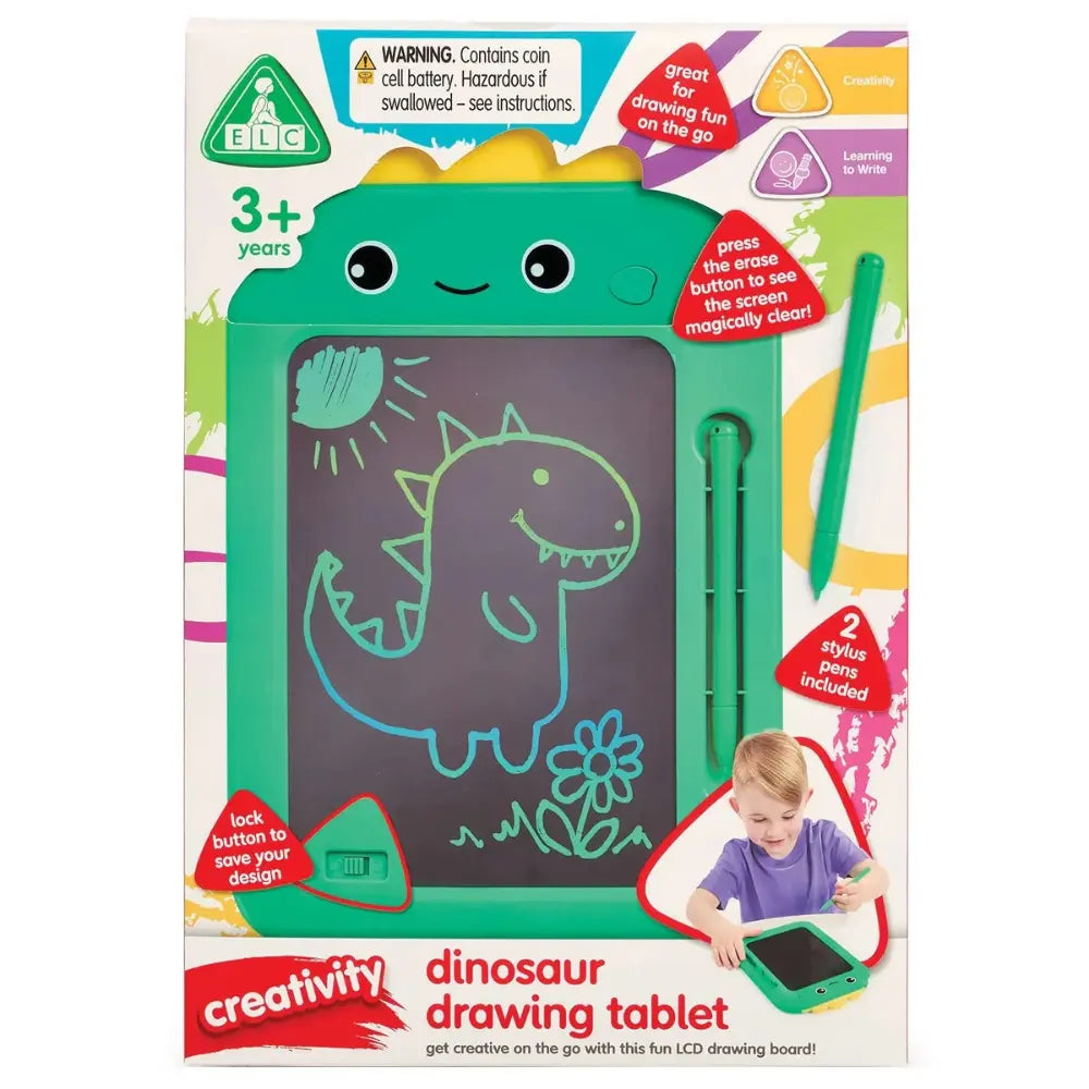 Early Learning Centre LCD Drawing Board Dinosaur Battery Operated