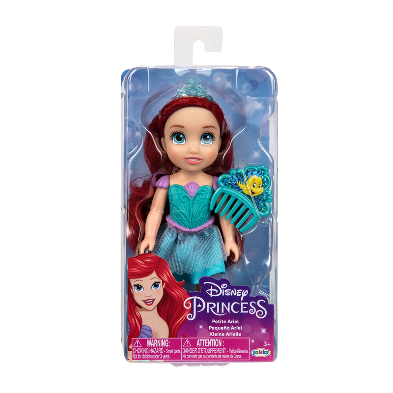 دمية Disney Princess Ariel الصغيرة القابلة للجمع مع مشط لتصفيف الشعر – 6 بوصات