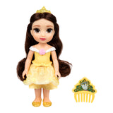 دمية Disney Princess Belle الصغيرة القابلة للجمع بفستان ذهبي ومشط Lumiere – 6 بوصات