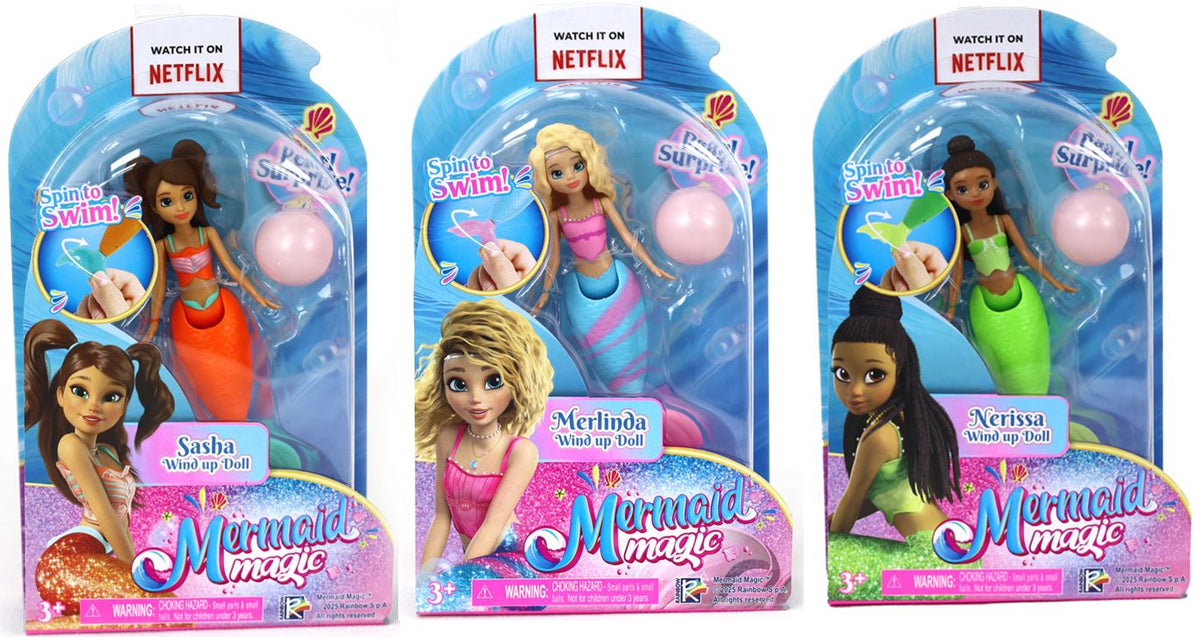 تشكيلة دمى Mermaid Magic ذات الحركة باللف بحجم 5.5 بوصة – قطعة واحدة