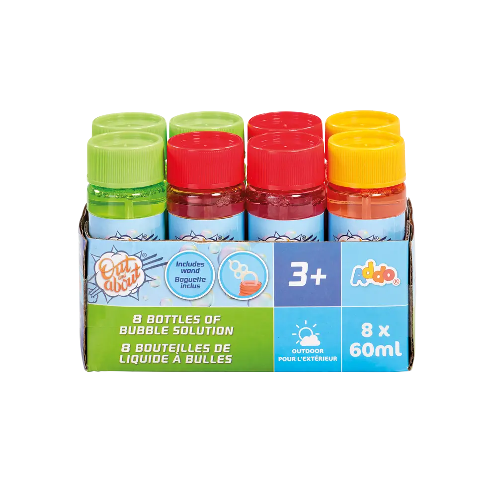 أدو – محلول فقاعات للخارج واللعب، ٨ × ٦٠ مل