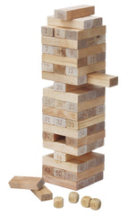 Power Joy Wooden Tower Blocks 54-Pieces (4-Dices)