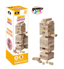 Power Joy Wooden Tower Blocks 54-Pieces (4-Dices)