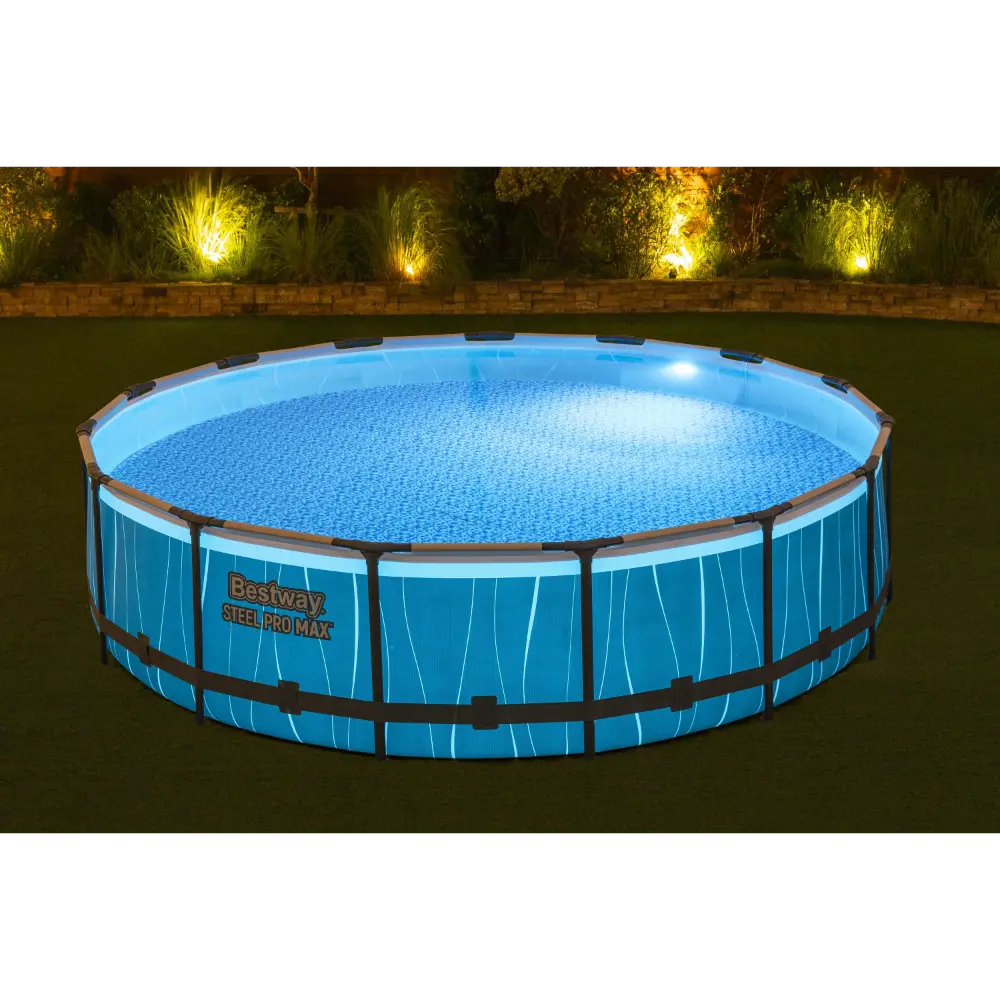 بريستواي – مجموعة مسبح SteelPro Max LED، 457×107 سم