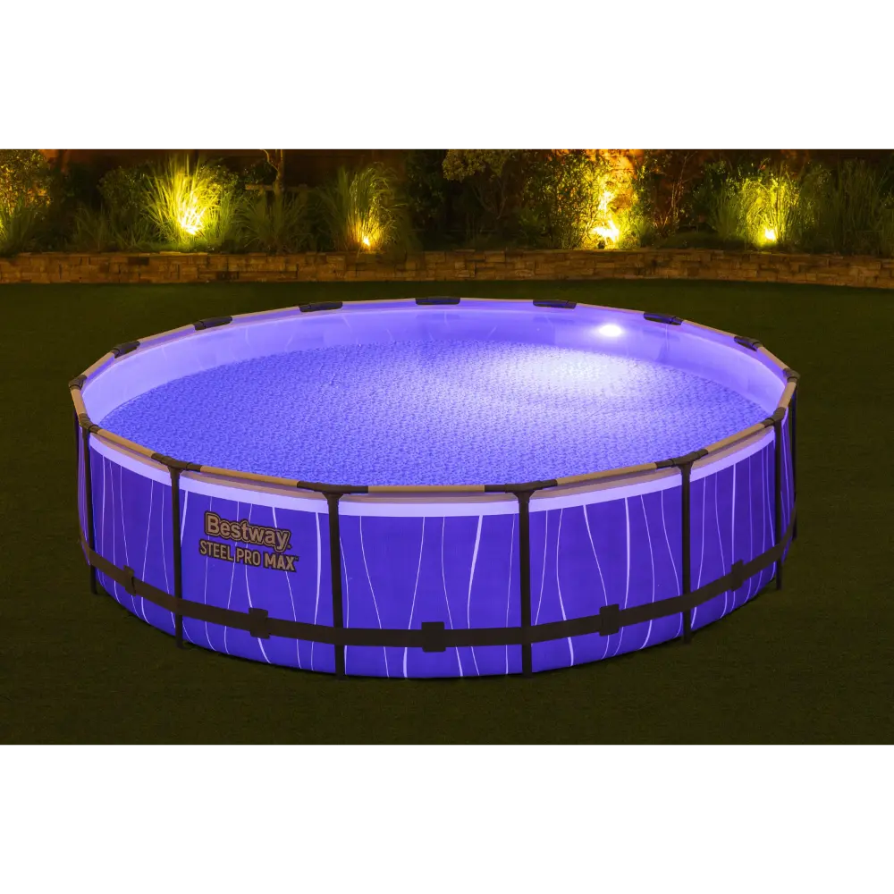 بريستواي – مجموعة مسبح SteelPro Max LED، 457×107 سم