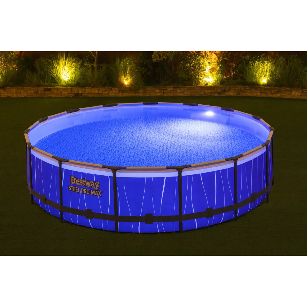 بريستواي – مجموعة مسبح SteelPro Max LED، 457×107 سم