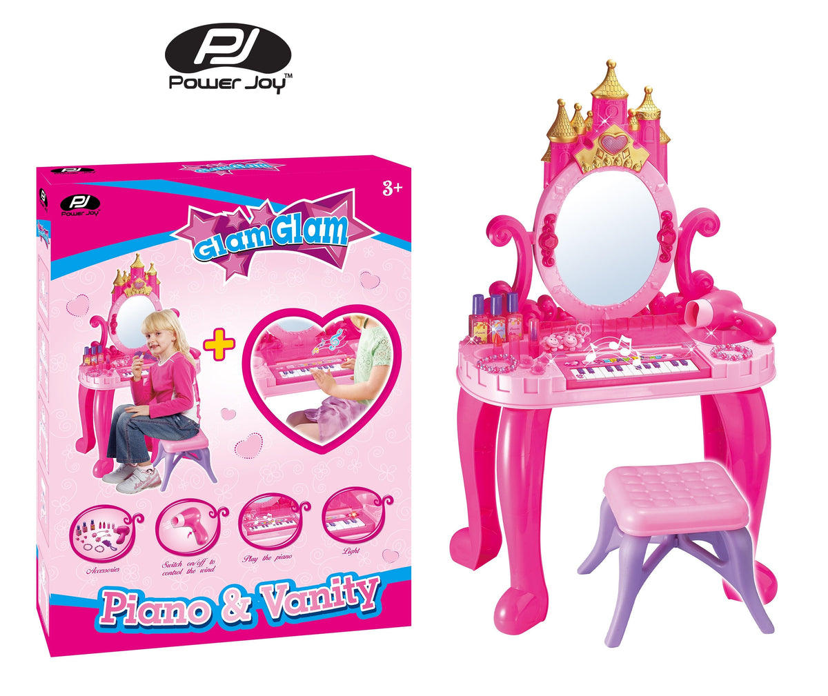 Power Joy GlamGlam Piano and Vanity Play Set packaging