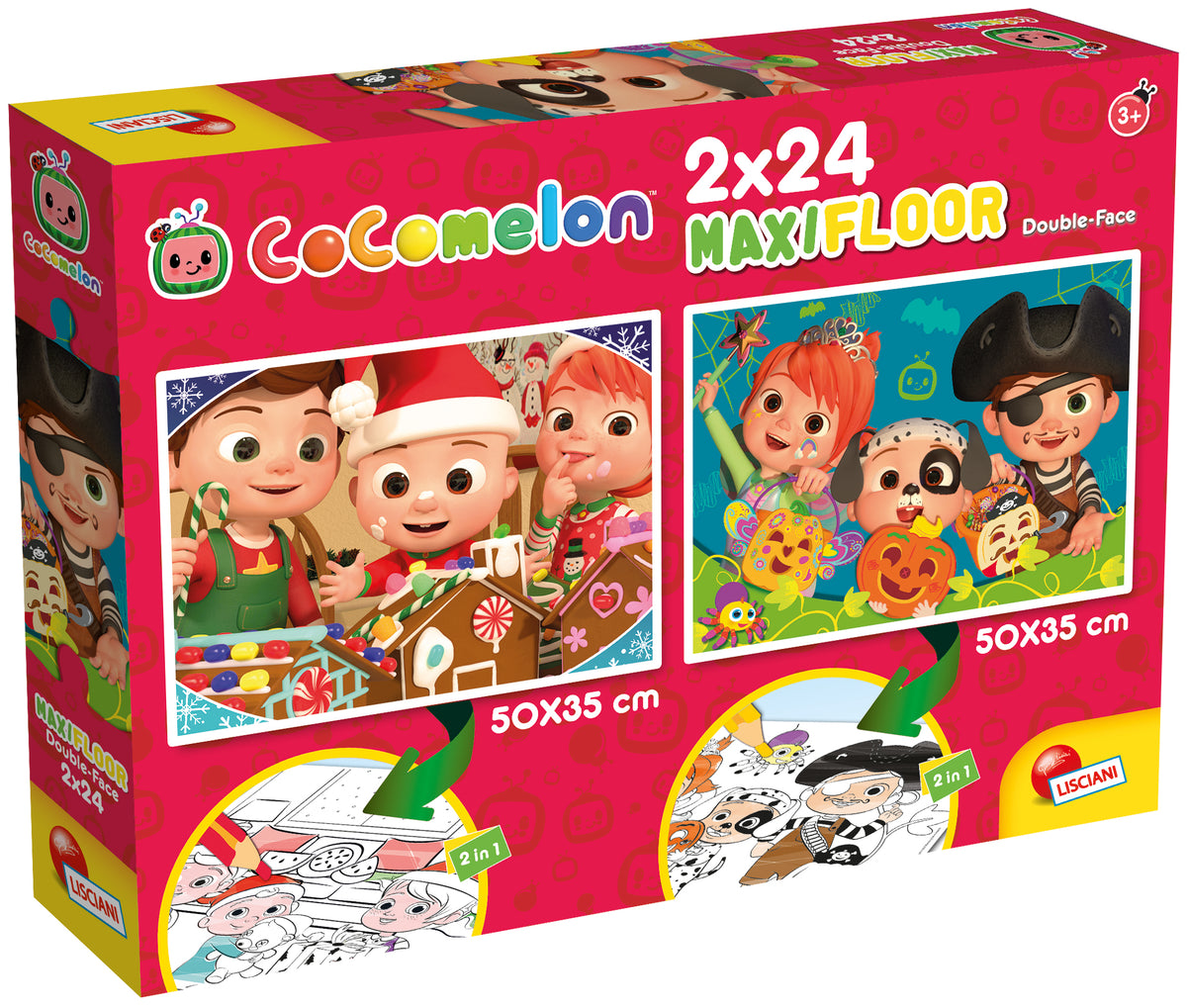 Cocomelon Double-Face Maxifloor Puzzles 2x24 Happy Holidays