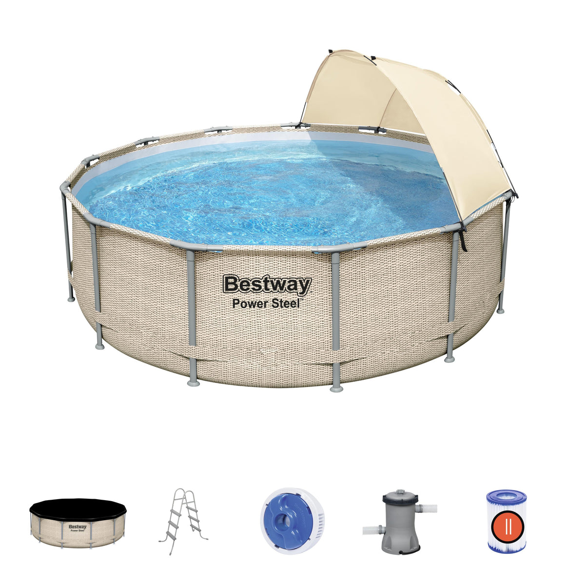 طقم مسبح Bestway Power Steel بمقاس 396 × 107 سم