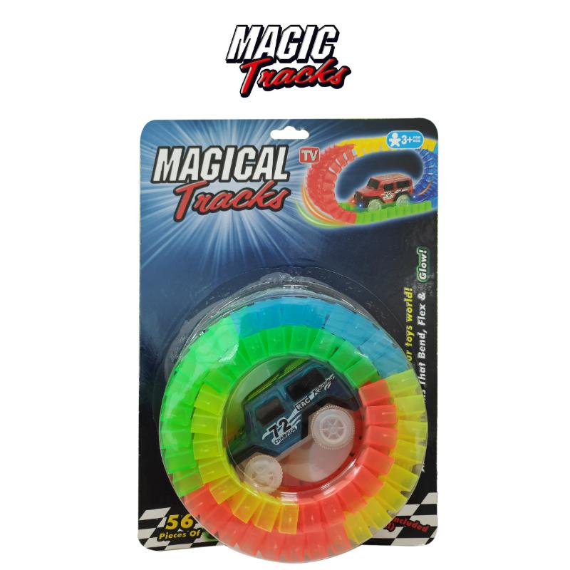 Power Joy Magic Track Blister 2.3Ft 56 Pieces Battery Operated