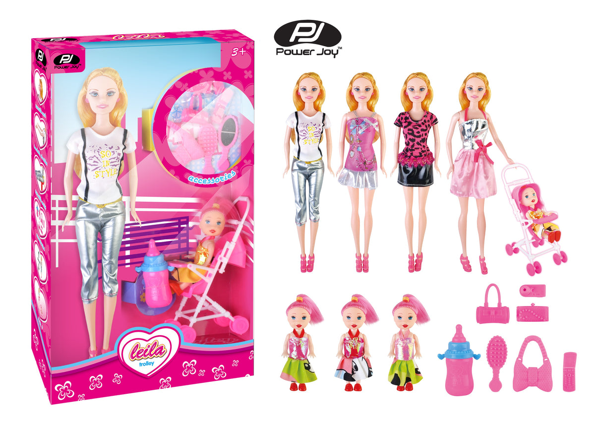 Power Joy Leila Trolley Set 3-In-1 Playset Assortment for Kids Ages 3+