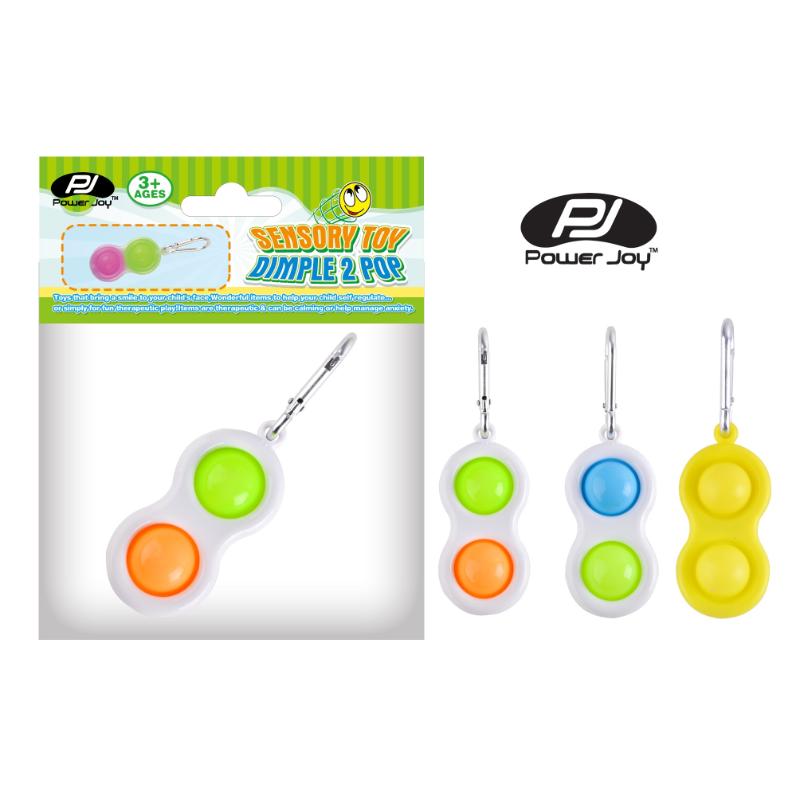 Power Joy Fidget Toy Dimple 2 Pop Keychain 1 Piece for Kids Ages 3+