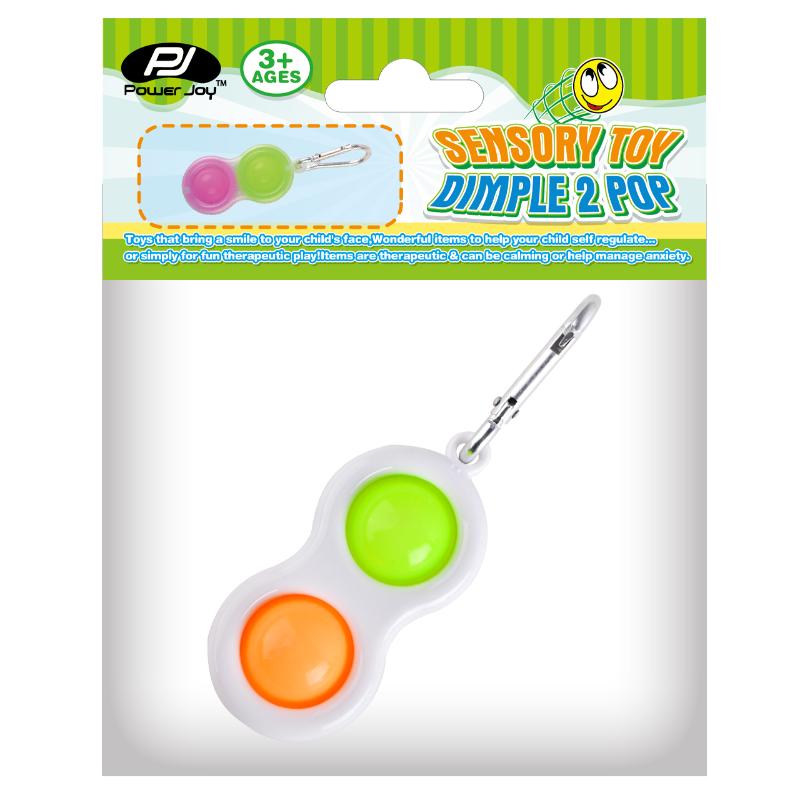 Power Joy Fidget Toy Dimple 2 Pop Keychain 1 Piece for Kids Ages 3+