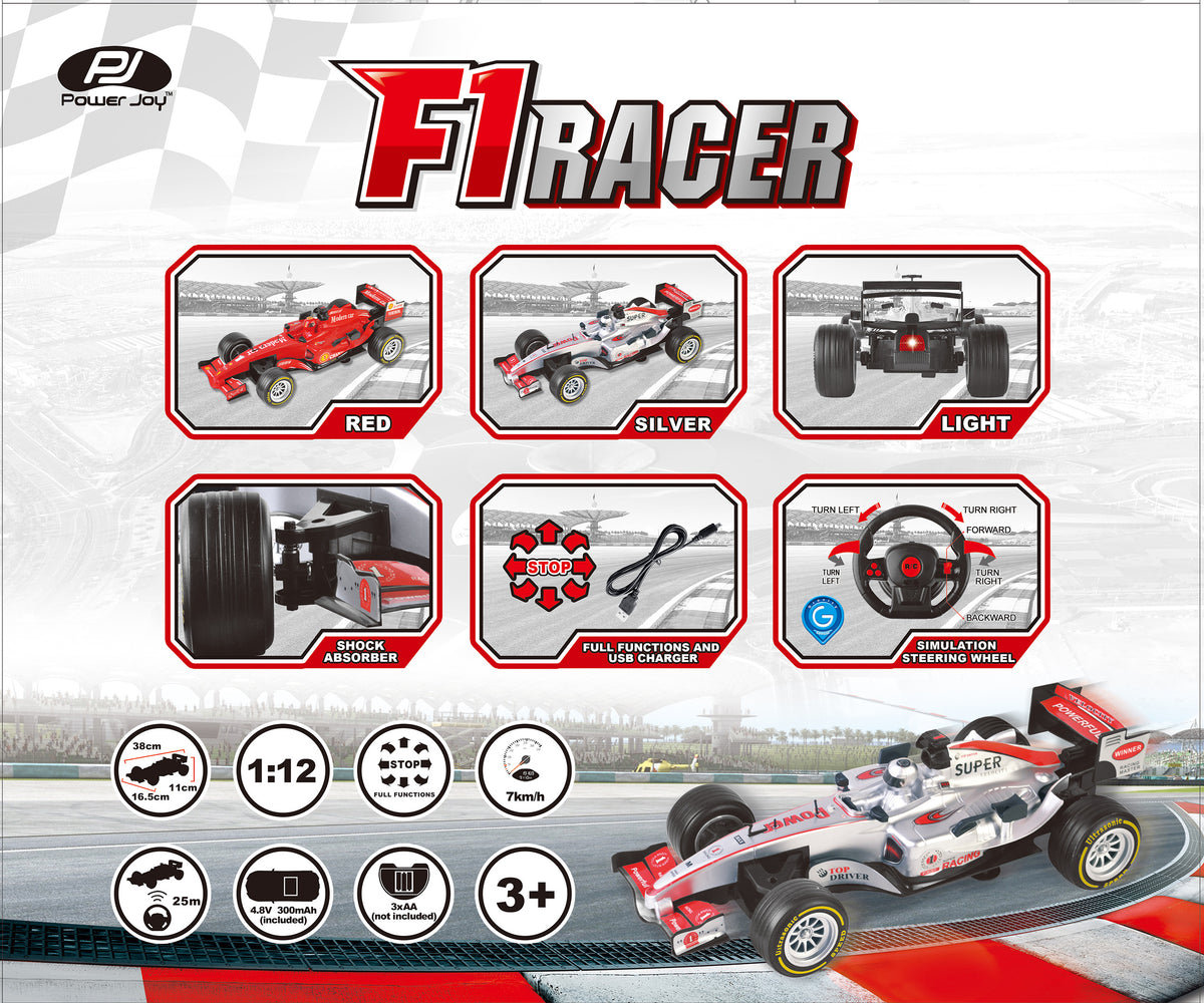 باور جوي – سيارة سباق RC Racing Flag بمقياس 1:12 تعمل بالبطارية، تشكيلة متنوعة