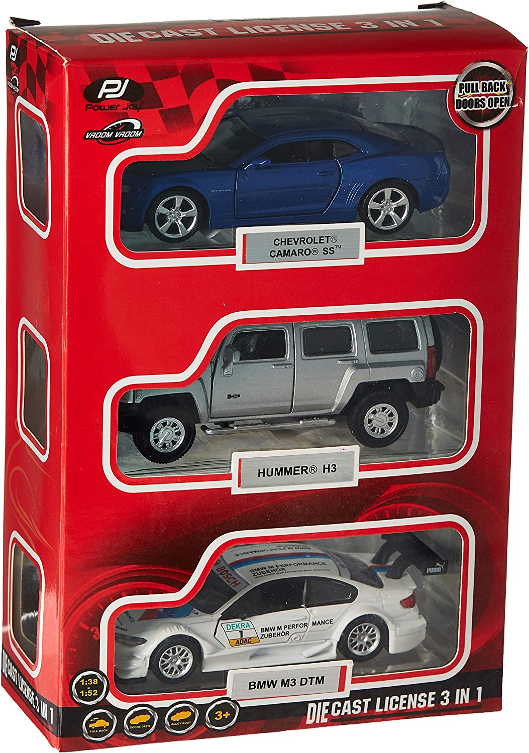 طقم سيارات Power Joy VroomVroom Diecast MSZ المرخّصة – 3 قطع