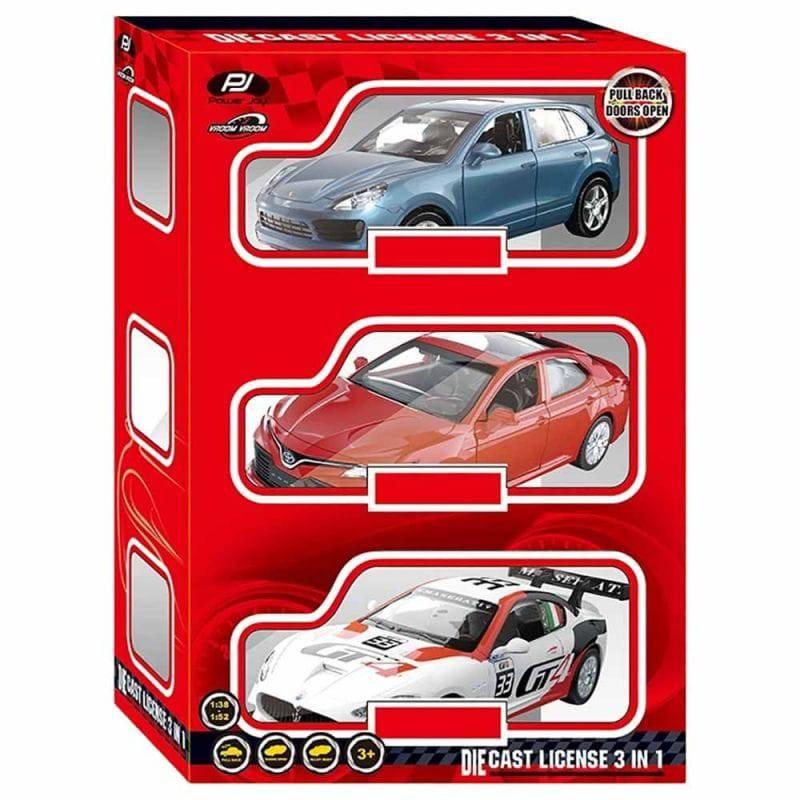 طقم سيارات Power Joy VroomVroom Diecast MSZ المرخّصة – 3 قطع