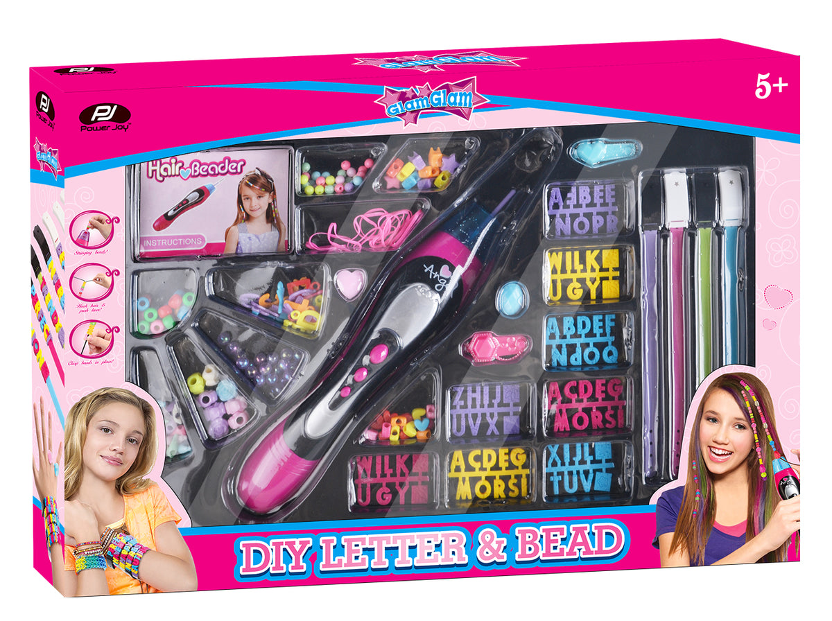 Power Joy Glamglam DIY Letter & Bead 2-In-1 Set for Kids