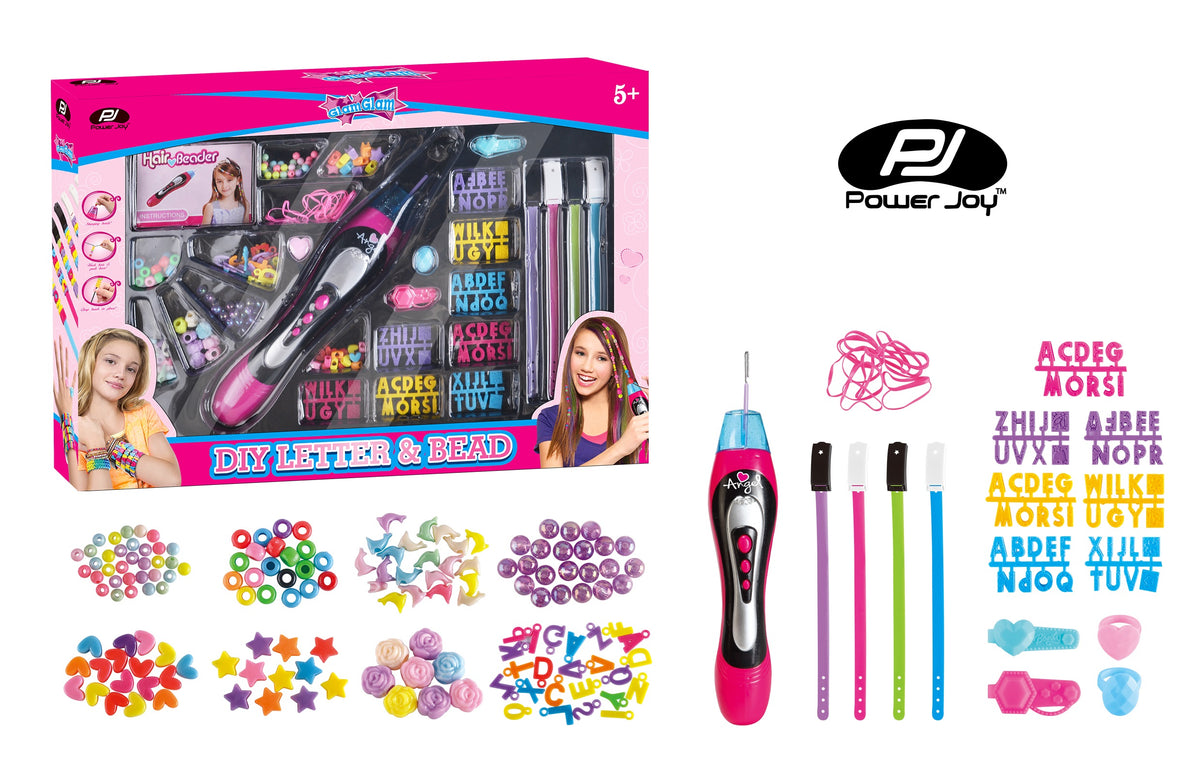 Power Joy Glamglam DIY Letter & Bead 2-In-1 Set for Kids