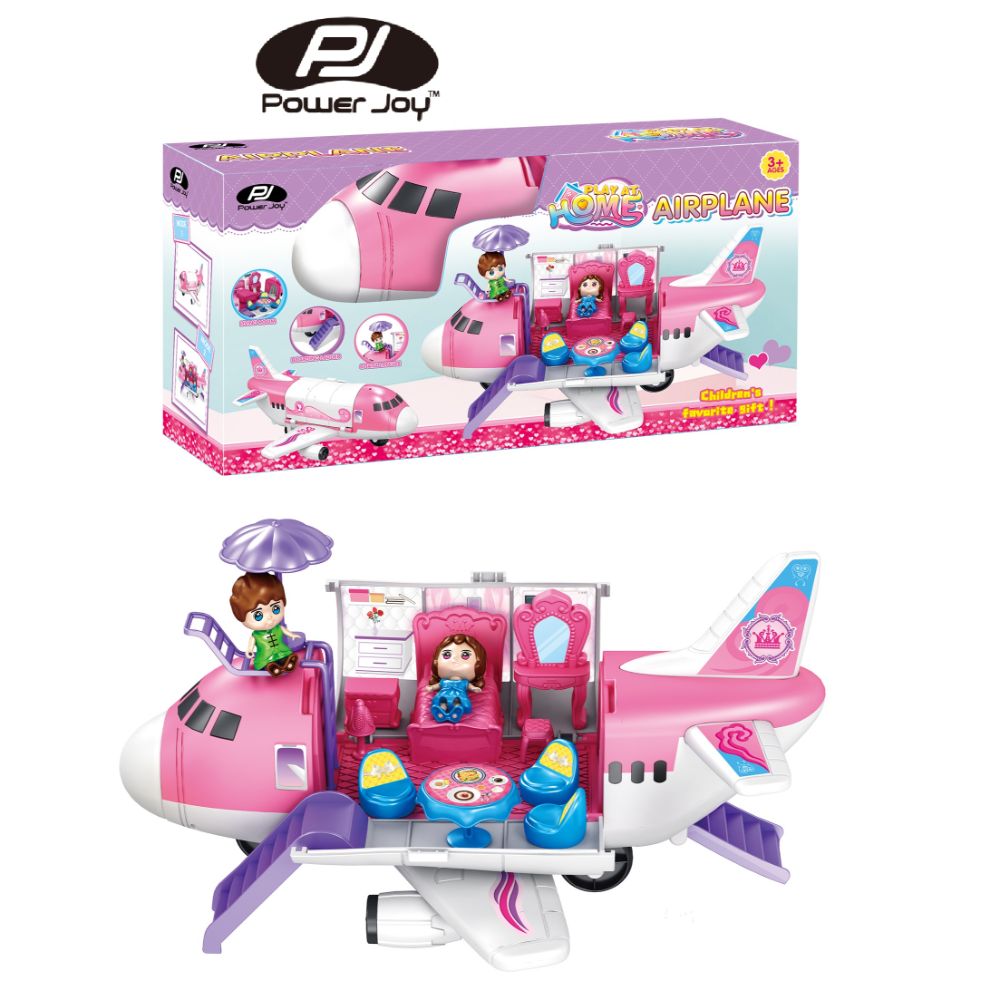 Power Joy Playhome Airplane Playset with Two Dolls