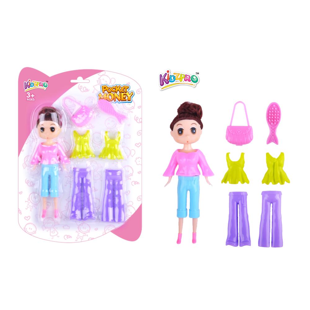 Kidzpro Fashion Doll Snap On 7-Piece Set for Kids Ages 3+