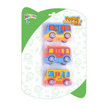 طقم مركبات Kidzpro المرحة بالسحب للخلف – 3 قطع