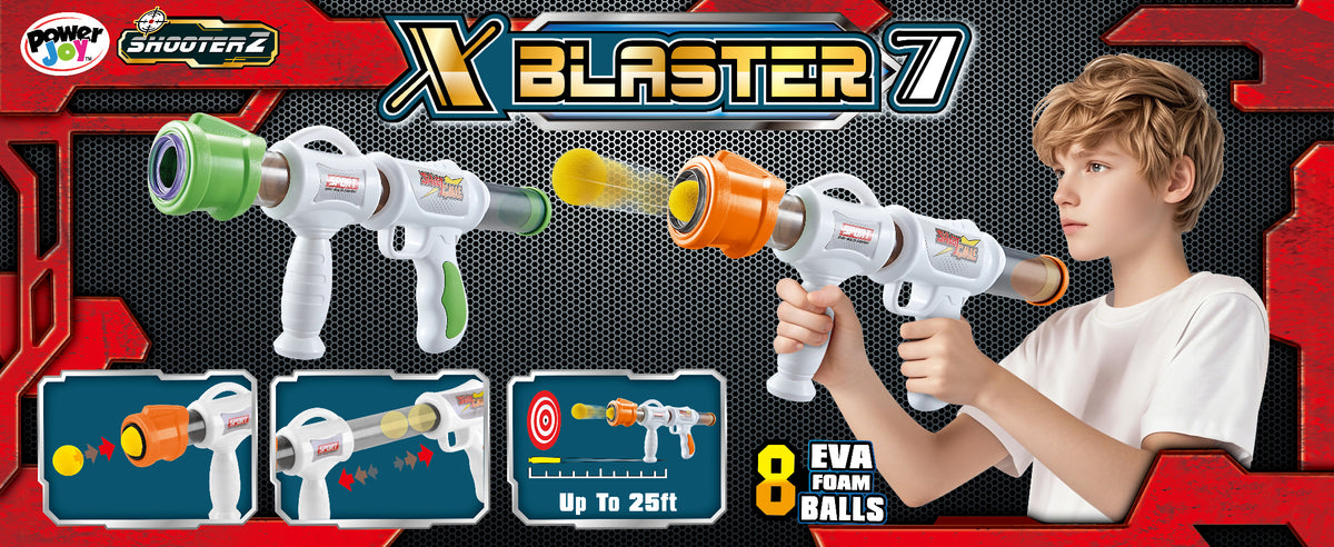 باور جوي Shooterz X Blaster 7 مع 8 كرات فوم EVA، تشكيلة متنوعة – تباع القطعة بشكل منفرد (اختيار عشوائي)
