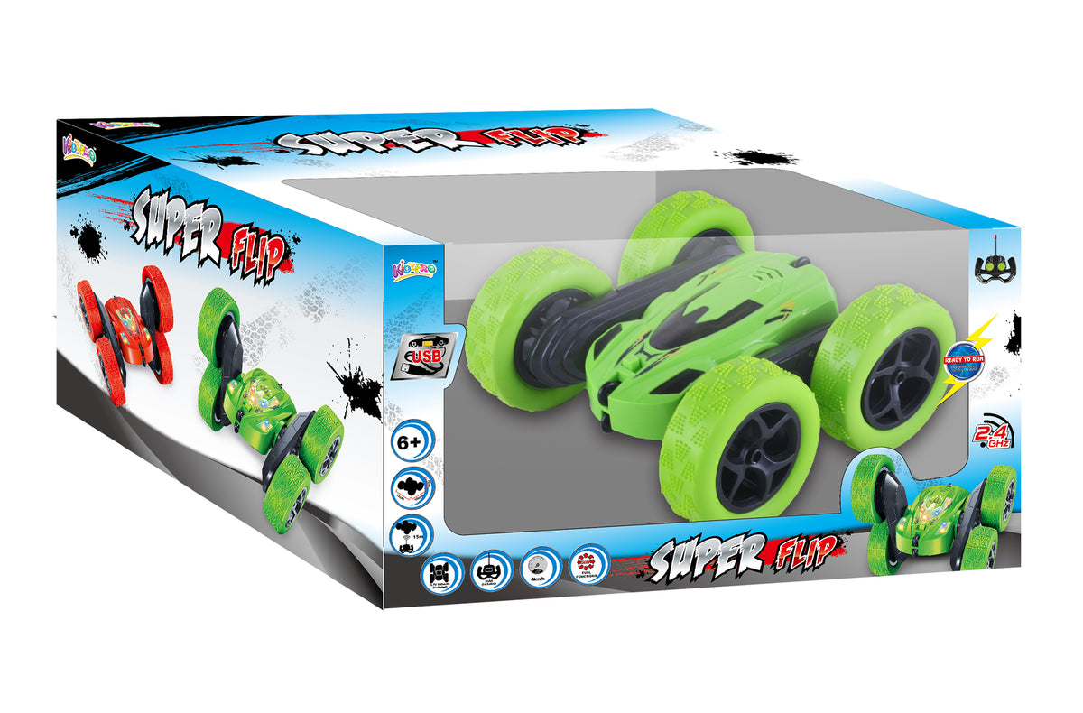 تشكيلة سيارات Kidzpro Super Flip بالتحكم عن بُعد 2.4G مع إضاءة