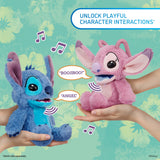 Disney Stitch Angel RealFX Palm Puppet Interactive Talking Plush Toy with Sounds & Animated Mouth