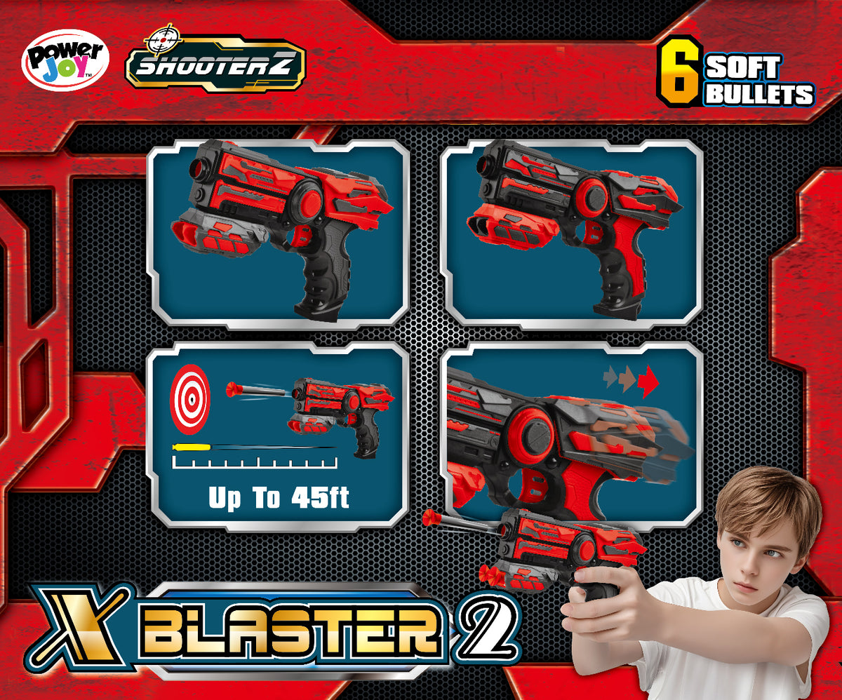 باور جوي Shooterz X Blaster 2 لعبة إطلاق سهام إسفنجية للأطفال