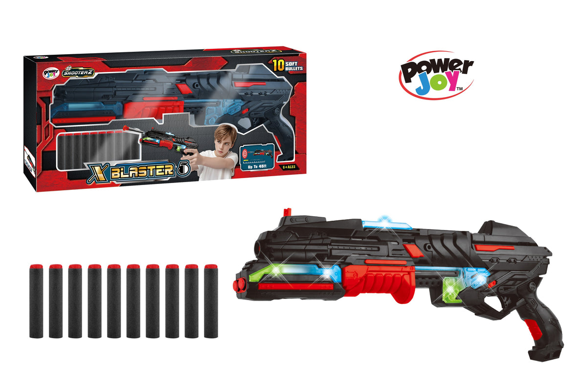 باور جوي Shooterz X Blaster 5 لعبة تصويب مع أضواء تعمل بالبطارية