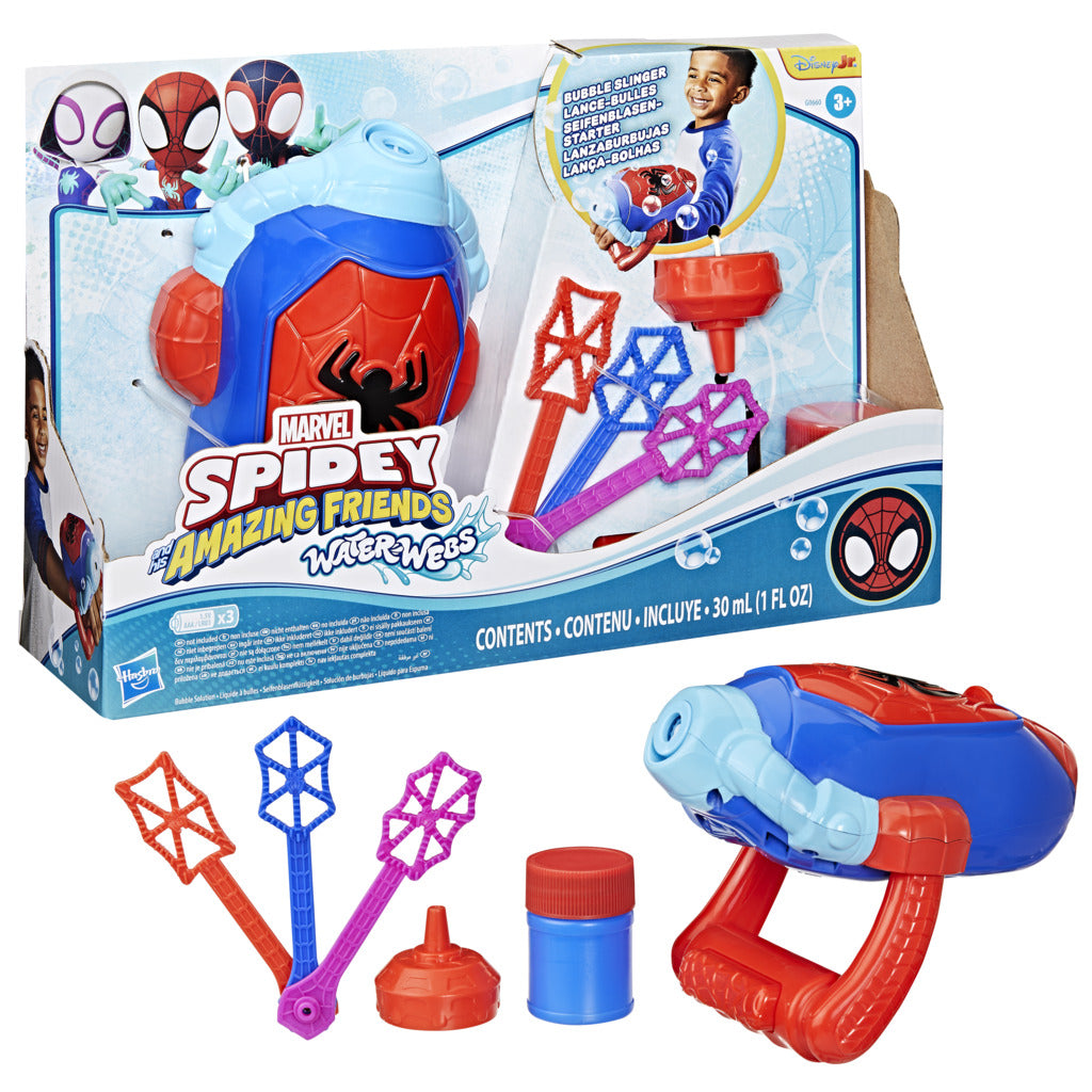 Marvel Spidey and His Amazing Friends Bubble Slinger Blaster for Kids