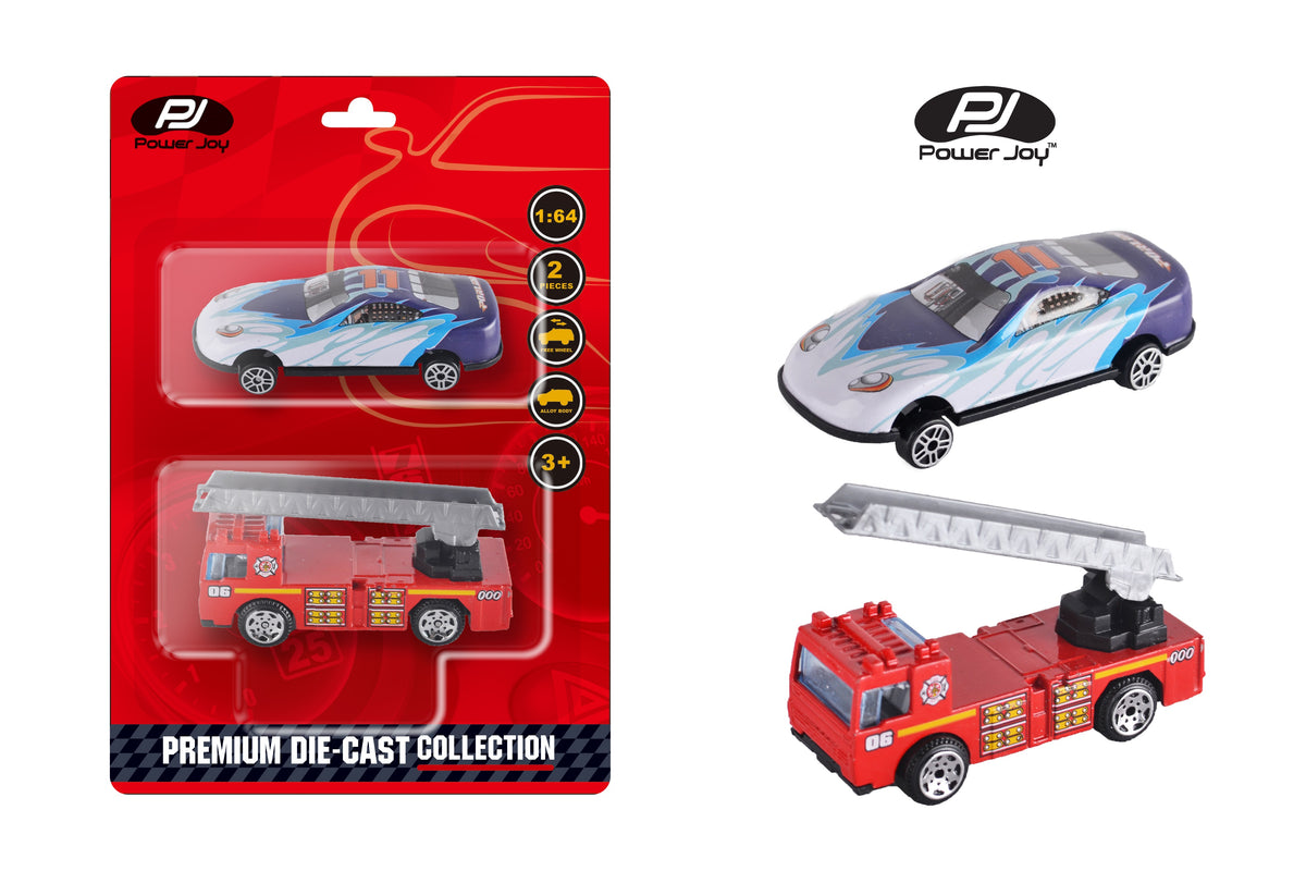 Power Joy Vroom Vroom Diecast Premium 1/64  2-In-1  Set