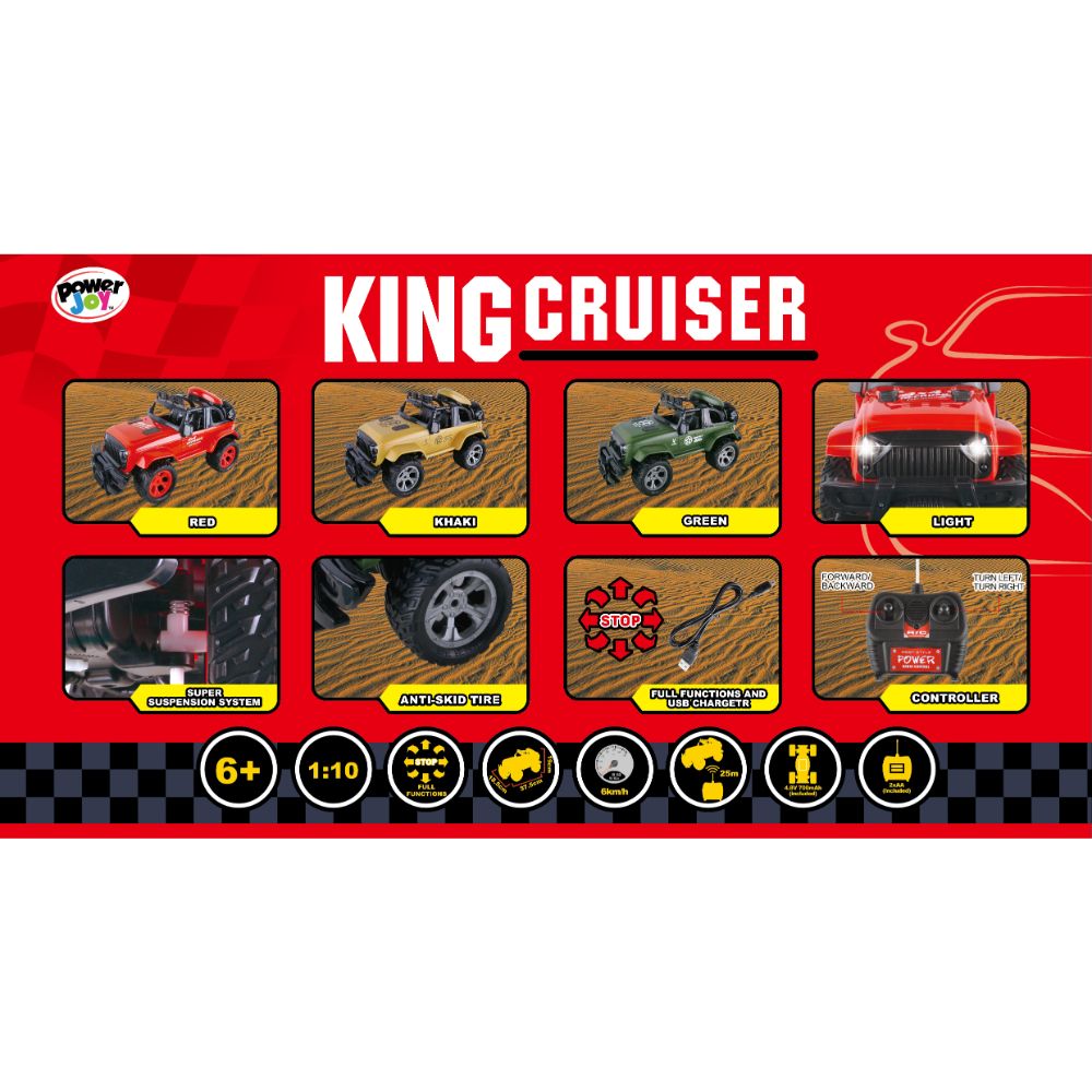 Power Joy RC King Cruiser 1/10 with Light - Assorted