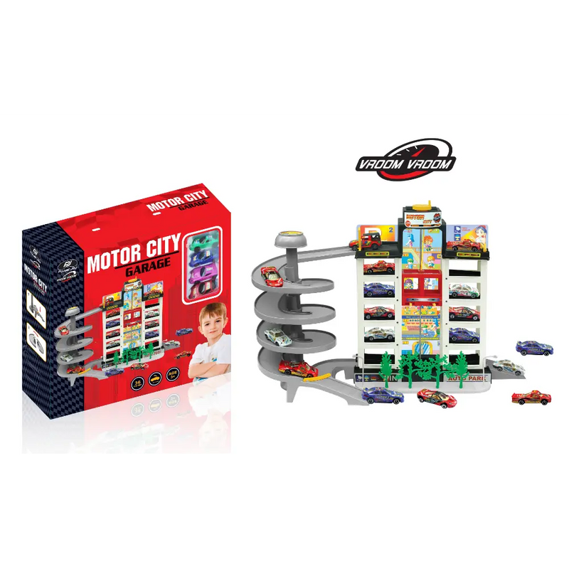 Power Joy Vroom Vroom Motor City 4 Floor Garage Playset