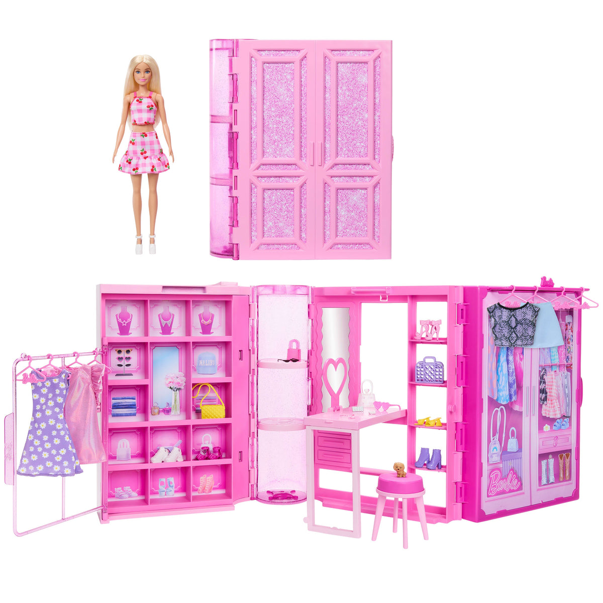 Barbie Fashion Doll Playset with Dream Closet & Accessories for Kids