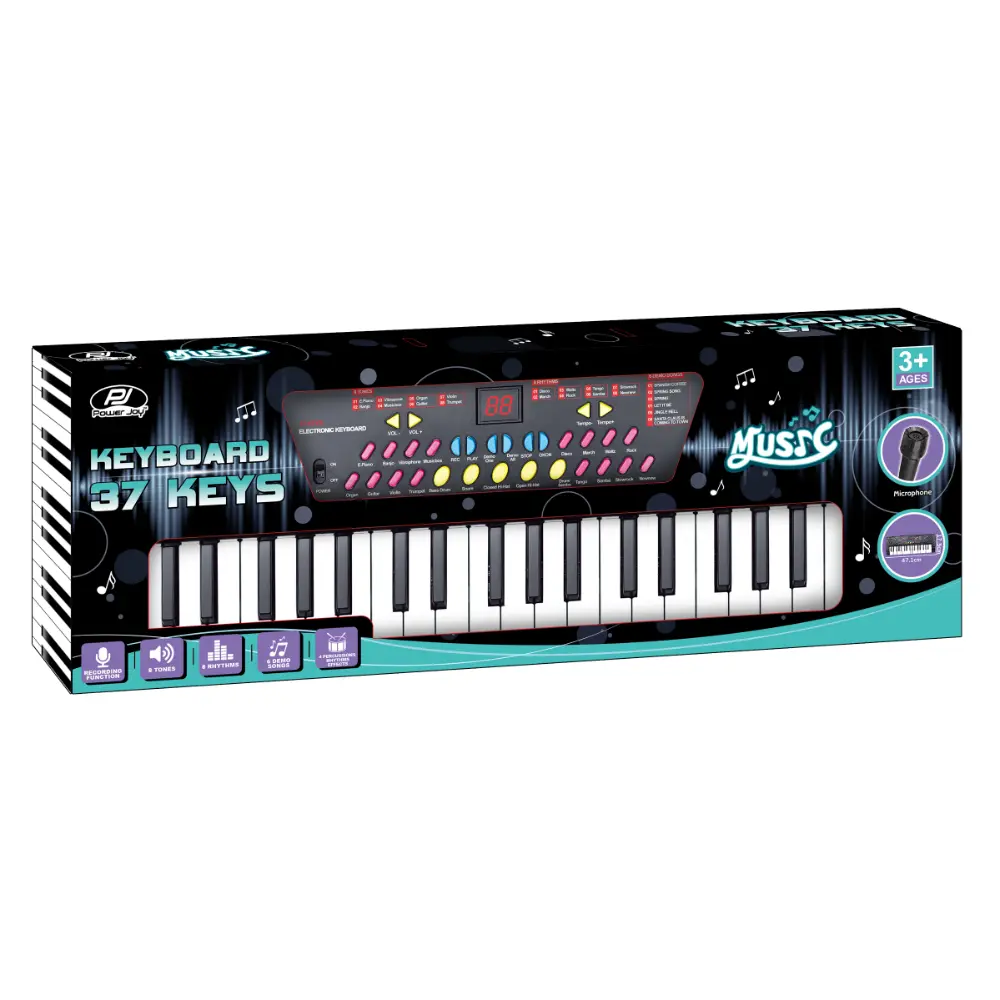 Power Joy Music Keyboard 37keys with Mic B/O