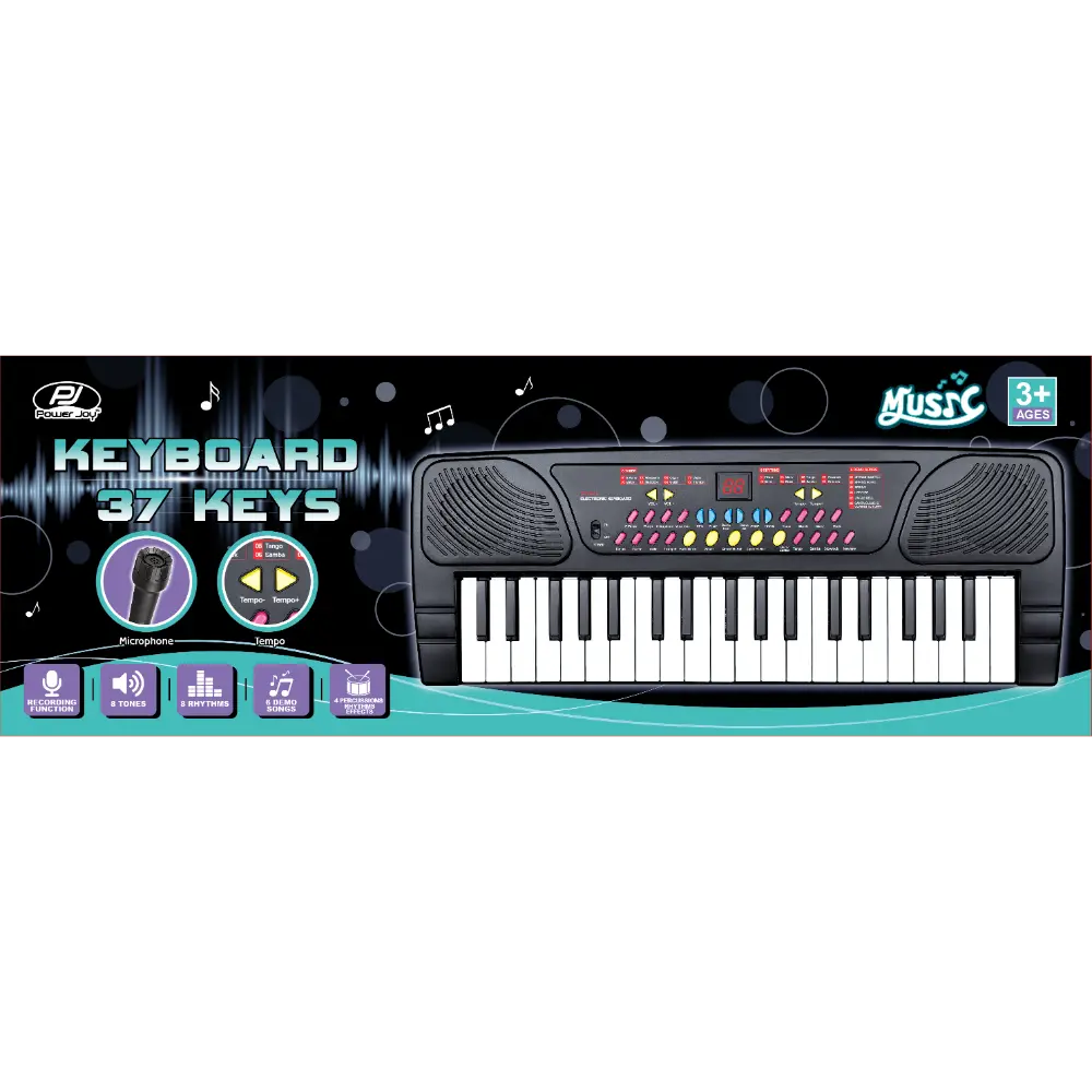 Power Joy Music Keyboard 37keys with Mic B/O