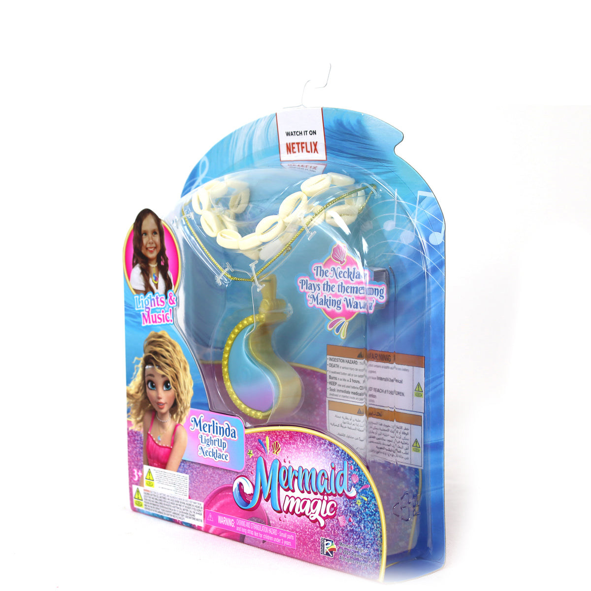 قلادة Mermaid Magic Merlinda السحرية – تعمل بالبطارية