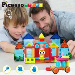 Picasso Magnetic Tiles with Hedgehog Building Block Set 75pieces