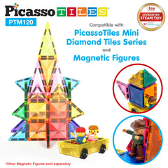 Picasso Magnetic Tiles Mini Diamond with 2Character+Car Truck 120pieces