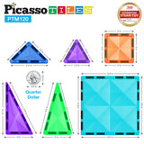 Picasso Magnetic Tiles Mini Diamond with 2Character + Car Truck 120-Pieces