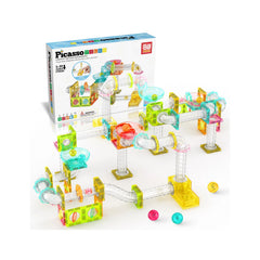 Picasso Magnetic Marble Run with Launcher 80-pieces