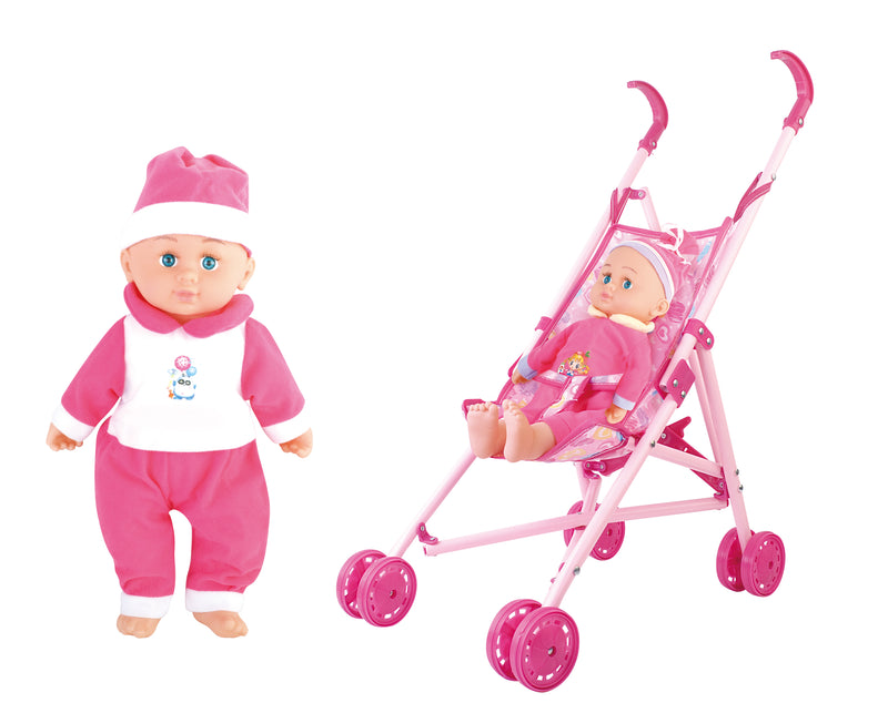 Power Joy طقم Baby Cayla مع عربة ودمية ٤٠ سم للأطفال ٣+