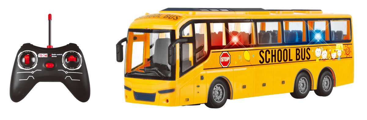 Power Joy RC School Bus with Lights Remote Control Toy Bus for Kids