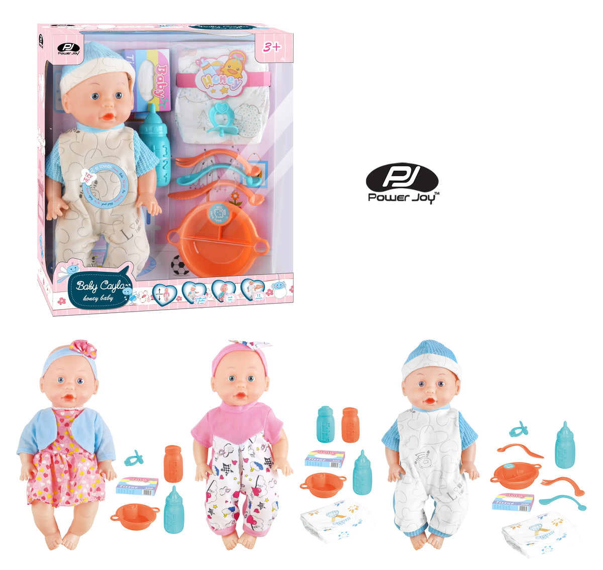 Power Joy Baby Cayla Honey Set Battery Operated Assortment 31cm